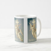 十字架ビクトリアン付き天使、ヴィンテージイースター コーヒーマグカップ (正面右)