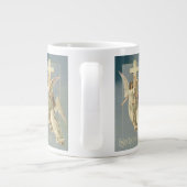 十字架ビクトリアン付き天使、ヴィンテージイースター ジャンボコーヒーマグカップ (裏面)