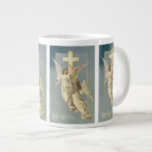 十字架ビクトリアン付き天使、ヴィンテージイースター ジャンボコーヒーマグカップ (正面右)