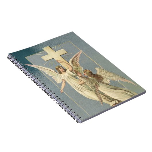 十字架ビクトリアン付き天使、ヴィンテージイースター ノートブック (右側)
