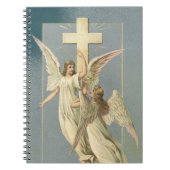 十字架ビクトリアン付き天使、ヴィンテージイースター ノートブック (正面)