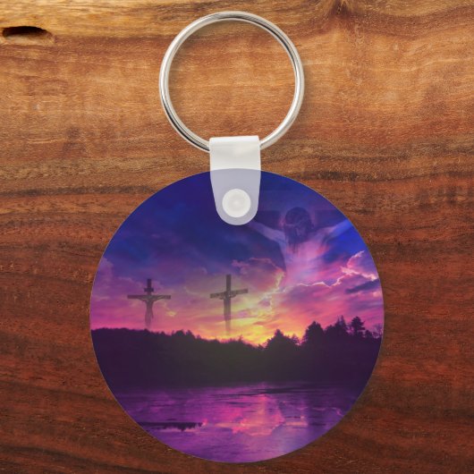 十字架上でのイエス・キリストの十字架刑 キーホルダー (正面)