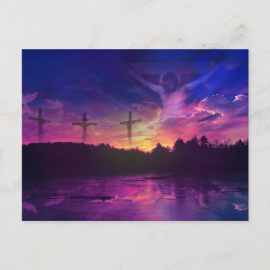 十字架上でのイエス・キリストの十字架刑 ポストカード (正面)