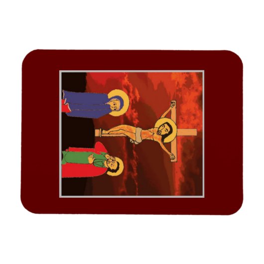 十字架上のイエス様の柔軟な写真磁石 マグネット (横)