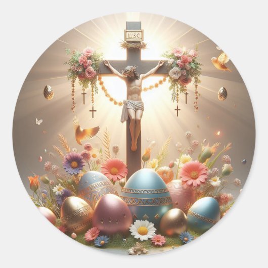 十字架上のイエス・キリスト ラウンドシール (正面)