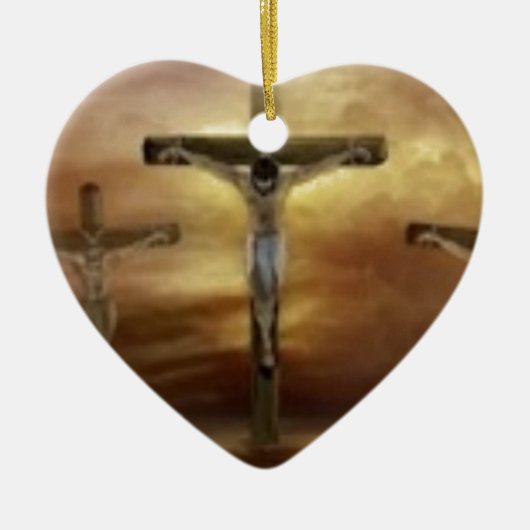 十字架上のイエス セラミックオーナメント (正面)
