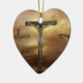 十字架上のイエス セラミックオーナメント (左)