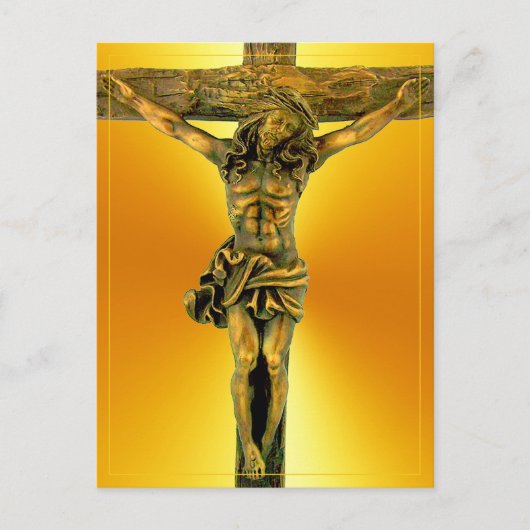 十字架上のキリスト 信仰に焦点を当てて ポストカード ポストカード (正面)