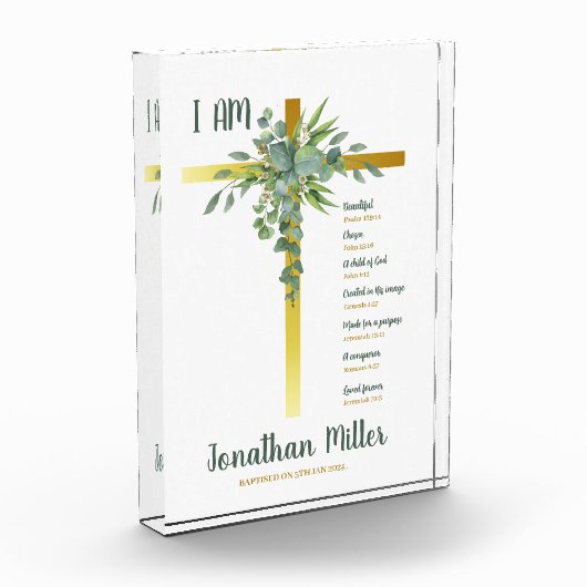 十字架上のバプテスマ離れイ少年ユーカリ フォトブロック (左)