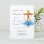 十字架付きの洗礼招待状 招待状 (スタンド正面)