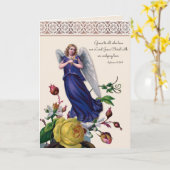 十字架付きの聖天使フローラ カード (黄色い花)