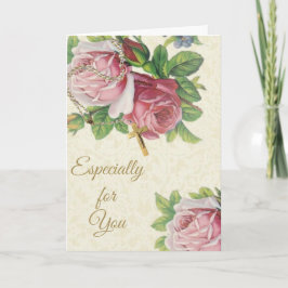 十字架付き聖なるロザリオバラ カード