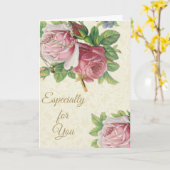 十字架付き聖なるロザリオバラ カード (黄色い花)