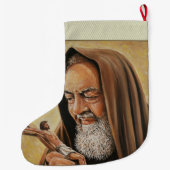 十字架付き聖パドレピオ ラージクリスマスストッキング (裏面)