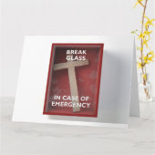 十字架付き非常用赤い箱 カード (黄色い花)