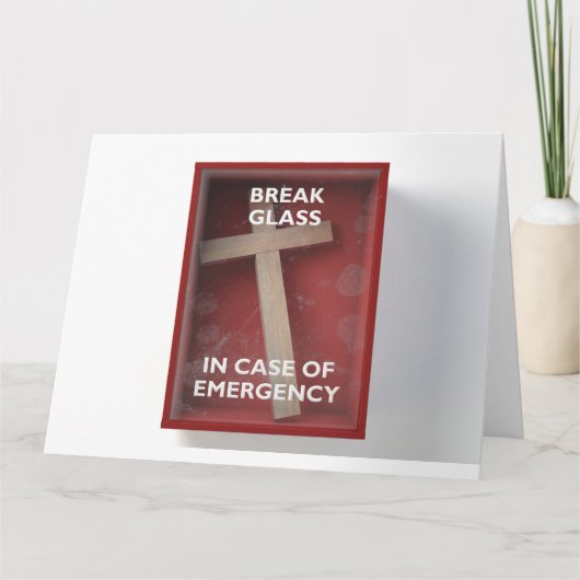 十字架付き非常用赤い箱 カード (正面)