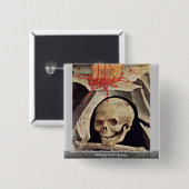 十字架像の山のカルヴァリーの詳細のアダムのスカル 缶バッジ (正面&裏面)