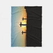 十字架刑は日没に渡る フリースブランケット (正面)