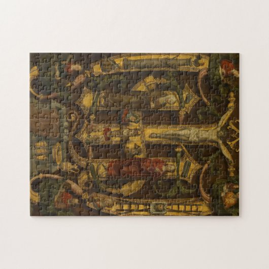 十字架刑イエス宗教的ヴィンテージ中世の芸術 ジグソーパズル (横)