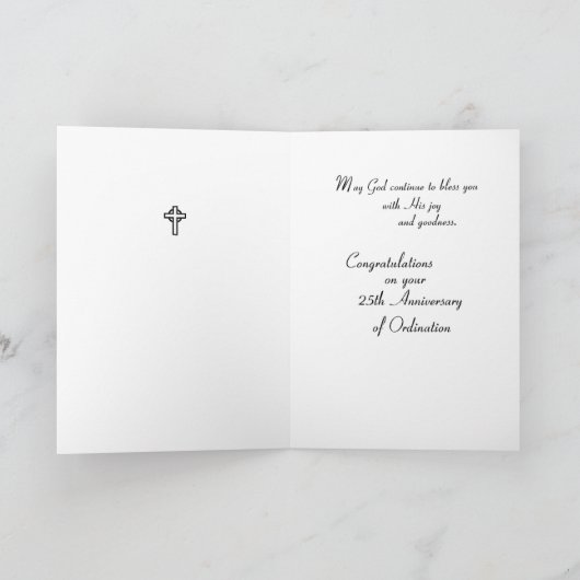 十字架司教位授与二十五周年記念 カード (内部)