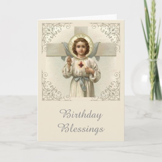 十字架子イエスの聖なるハート カード (正面)