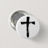 十字架芸術的キリスト教の十字架 缶バッジ (正面&裏面)