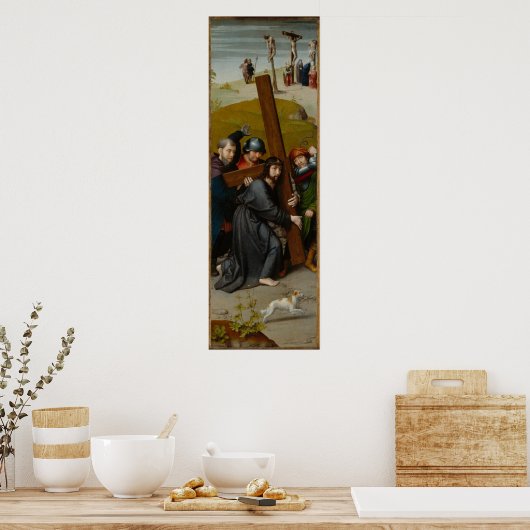 十字架運とキリストの十字架 ポスター (キッチン)