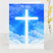 『十字架』カスタマイズ可能なキリスト教徒 カード (黄色い花)