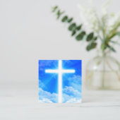 『十字架』カスタマイズ可能なキリスト教徒 スクエア名刺 (スタンド正面)