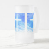 『十字架』カスタマイズ可能なキリスト教徒 フロストグラスビールジョッキ (正面右)