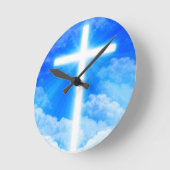 『十字架』カスタマイズ可能なキリスト教徒 ラウンド壁時計 (傾斜)