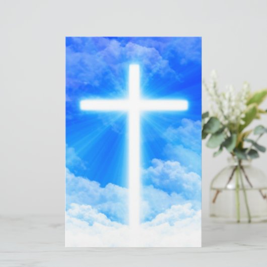 『十字架』カスタマイズ可能なキリスト教徒 便箋 (スタンド正面)