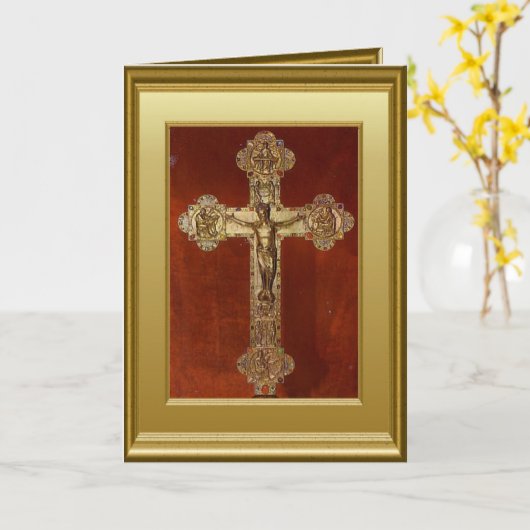 十字架 カード (黄色い花)