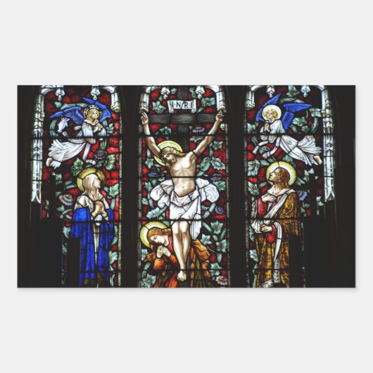 十字架（ステンドグラス）シール 長方形シール (正面)