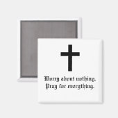 十字架、何も心配しな祈い。すべてのために。 マグネット (正面/裏面)