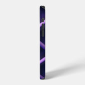 十字模様のスミレ色の天井ブルー iPhoneケース (左側面)