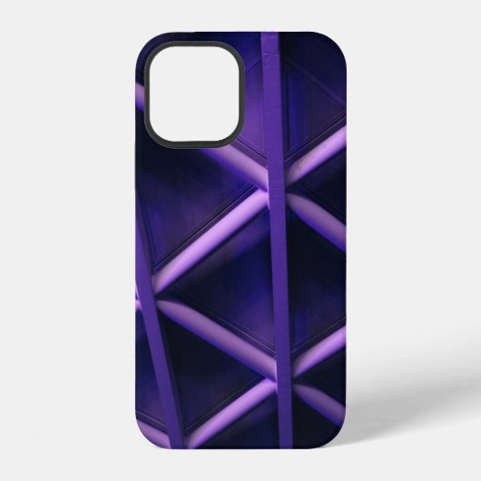 十字模様のスミレ色の天井ブルー iPhoneケース (裏面)