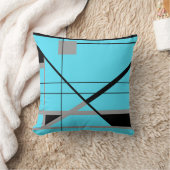 十字模様の幾何学模様をターコイズグレーブラックで クッション (ブランケット)