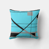 十字模様の幾何学模様をターコイズグレーブラックで クッション (裏面)