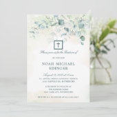 十字樹エレガント生ユーカリ洗礼 招待状 (スタンド正面)