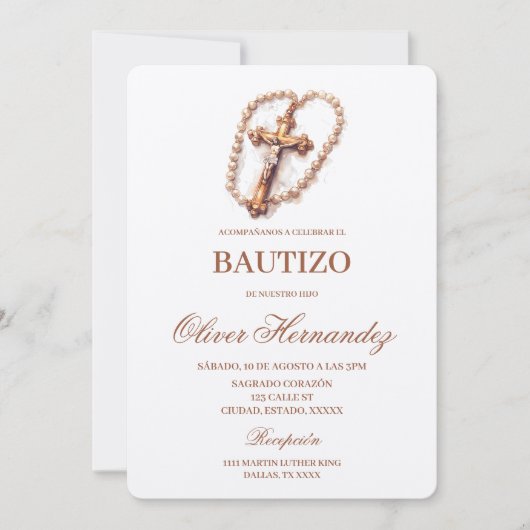 十字洗礼スペインの招待状 招待状 (正面)