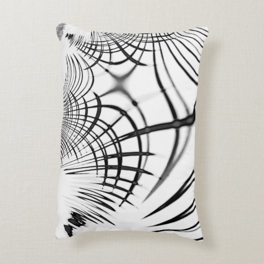 十字灰色の線は爪のスケッチを思い出させる アクセントクッション (裏面(縦))