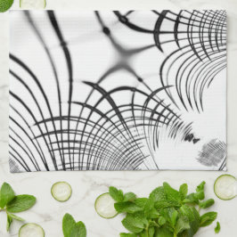 十字灰色の線は爪のスケッチを思い出させる キッチンタオル