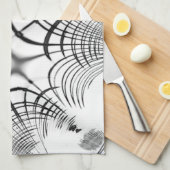 十字灰色の線は爪のスケッチを思い出させる キッチンタオル (四つ折り)