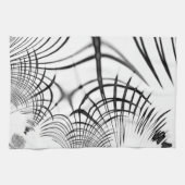 十字灰色の線は爪のスケッチを思い出させる キッチンタオル (横)