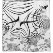 十字灰色の線は爪のスケッチを思い出させる シャワーカーテン (正面)