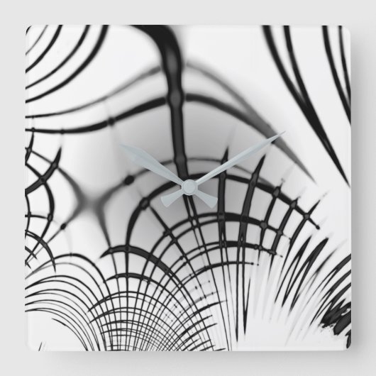十字灰色の線は爪のスケッチを思い出させる スクエア壁時計 (正面)