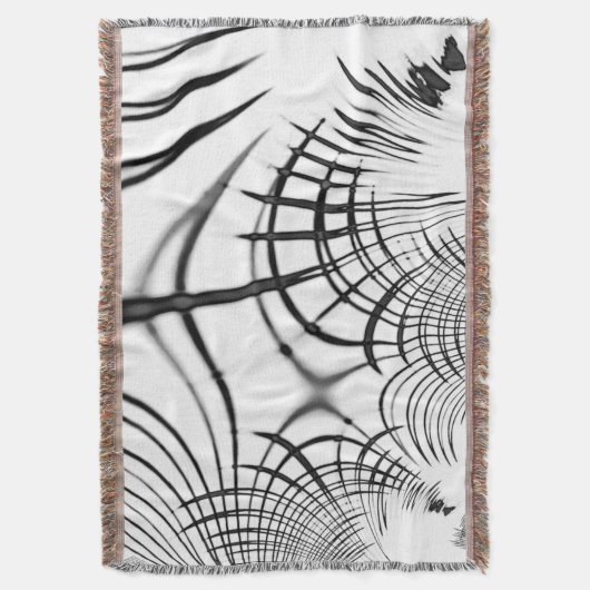 十字灰色の線は爪のスケッチを思い出させる スローブランケット (正面縦)