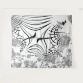 十字灰色の線は爪のスケッチを思い出させる タペストリー (正面(横))