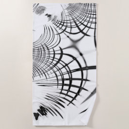 十字灰色の線は爪のスケッチを思い出させる ビーチタオル